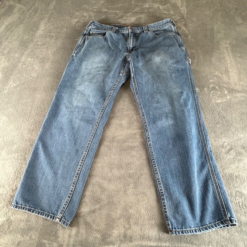 Ridgecut Mens Carpenter Jeans Blue Denim Utility Workwear Pants 38x30